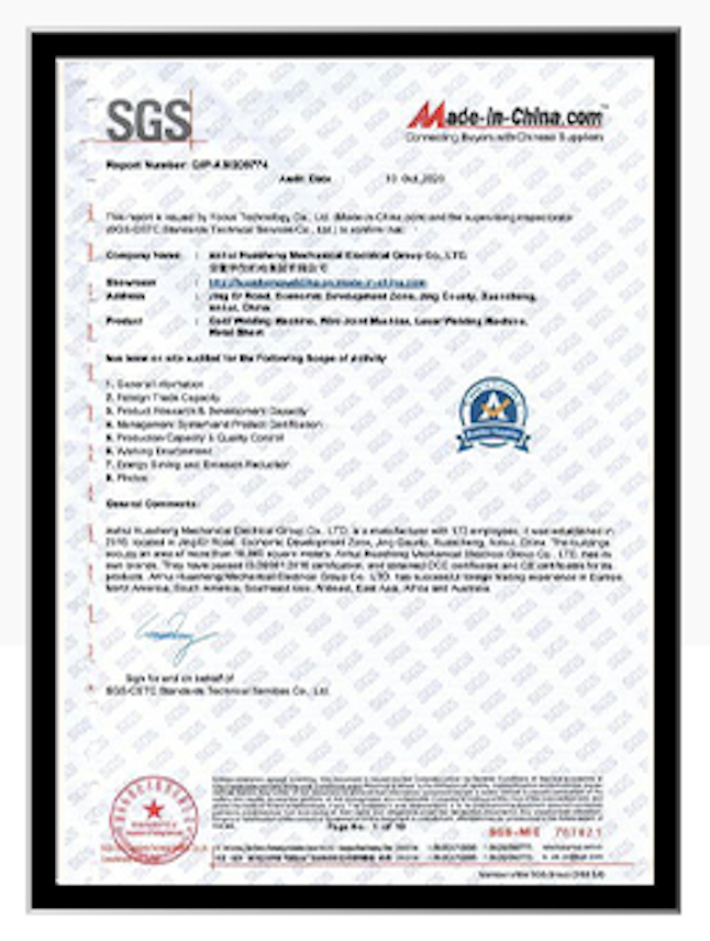 Supplier assessment report issued by SGS (with Made-in-China.com)