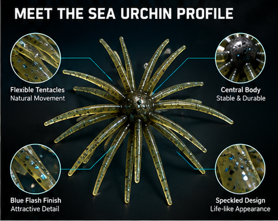 Sea Urchin Soft Bait Multi-Leg Soft Plastic Fishing Lure — detail 2