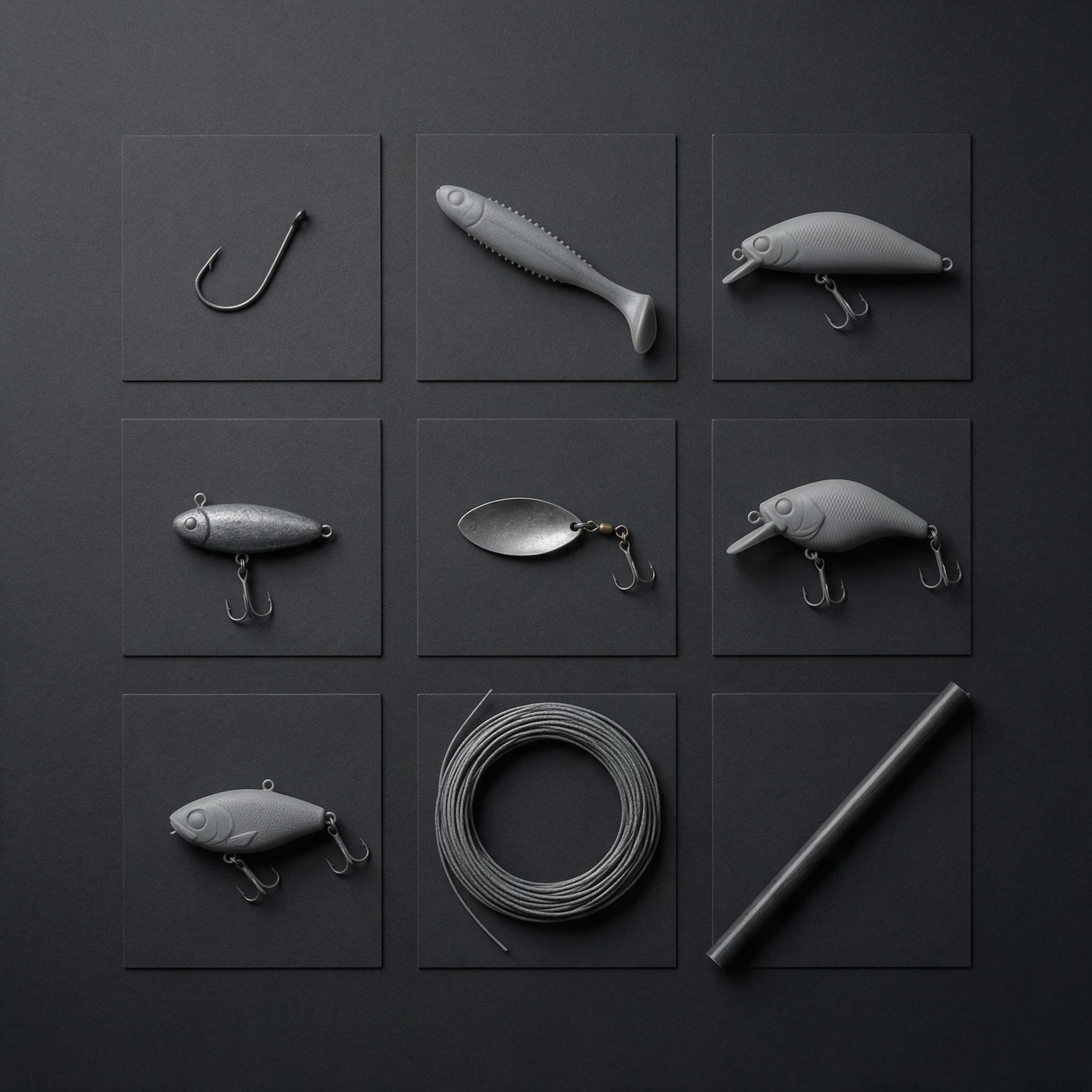 Nine sampling types from the catalog laid out in a grid at consistent scale