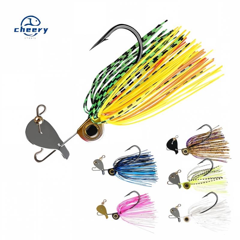 CHEERY 15g Buzzbait Lure Spinnerbait Skirts Metal Jigging Spoon Fishing Jig Head Swimbait 