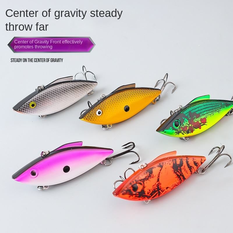 Cheery 65mm 75mm Bionic Vibs Double Hook Vibra Lure Reflective ABS Hard Lure Perch Snapper