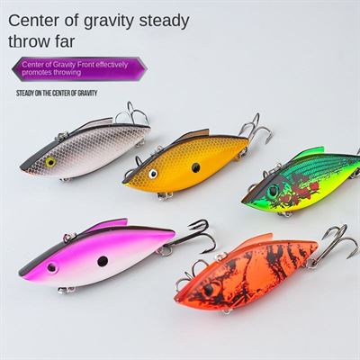 Cheery 65mm 75mm Bionic Vibs Double Hook Vibra Lure Reflective ABS Hard Lure Perch Snapper
