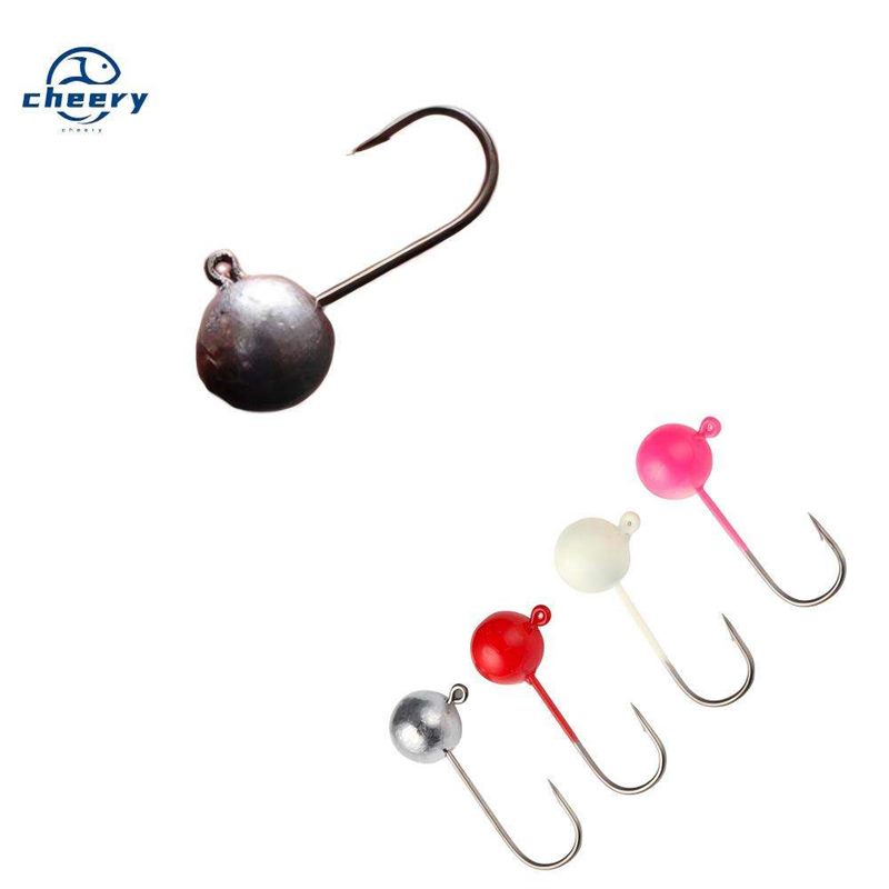 CHEERY 1g/1.5g/2g/3g/5g/7g Fishing Hook High Quality Jig Head Ball Shape Lead Jig Head Jig