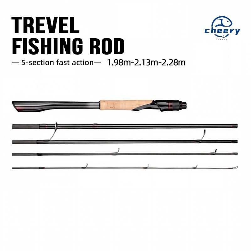 CHEERY Wholesale Lure Travel Fishing Fuji Guide Spinning Rod 1.98m 2.13m 2.28m 5 Section C