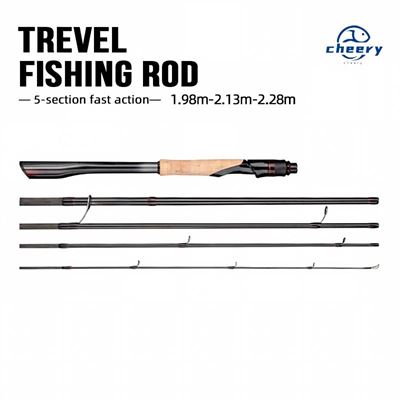 CHEERY Wholesale Lure Travel Fishing Fuji Guide Spinning Rod 1.98m 2.13m 2.28m 5 Section C