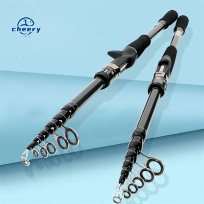 CHEERY Carbon Retractable Lure Rod Straight Handle Ultra Light Hard Medium Fast Action Bot