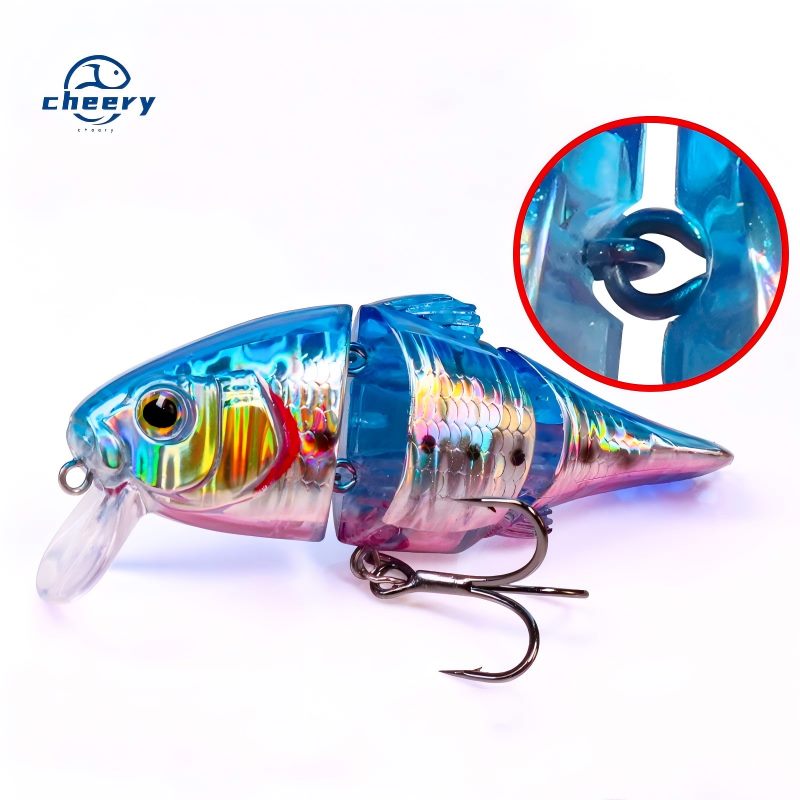 Cheery Slow Floating Multi-section Fish Artificial Hard Bait Stainless Steel 93g Black Pit