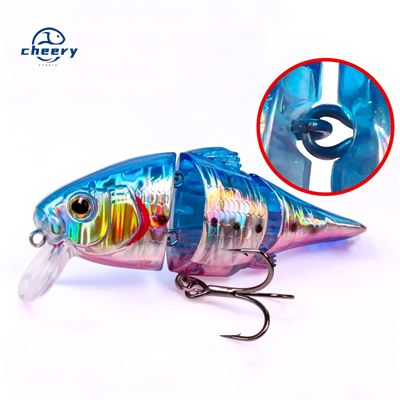 Cheery Slow Floating Multi-section Fish Artificial Hard Bait Stainless Steel 93g Black Pit