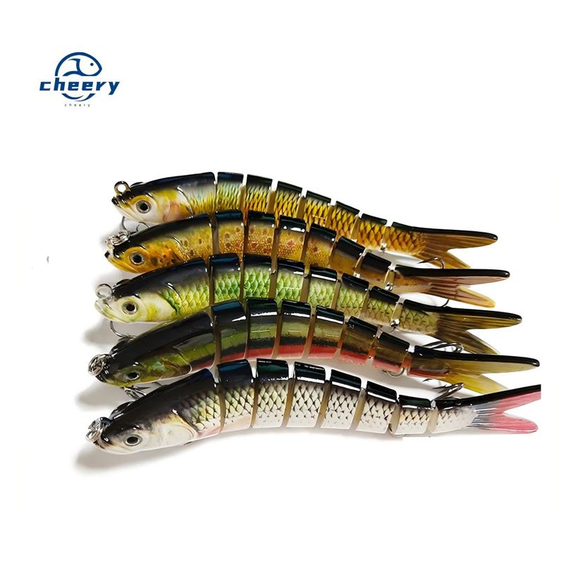 Cheery Sinking Multi-Jointed Minnow Lure Set ABS Artificial Hard Bait Multi-Segment Swim L