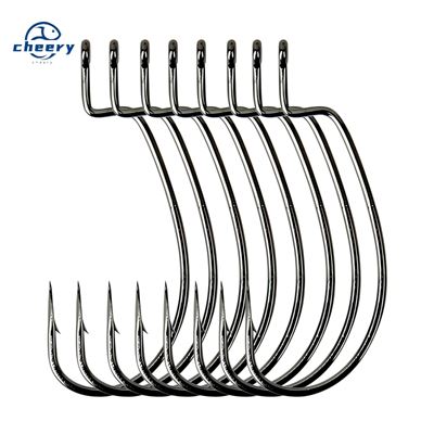 Cheery High Carbon Steel Worm Hooks for River Carp Fishing Texas Rig Soft Bait Wide Gap De