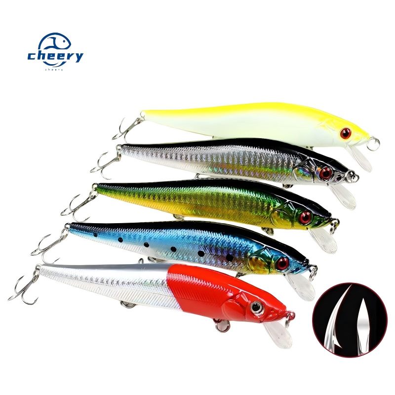 Cheery 14cm 22g Stainless Steel Long-Throwing Bionic Sea Bass Killer Lure Saltwater Fish L