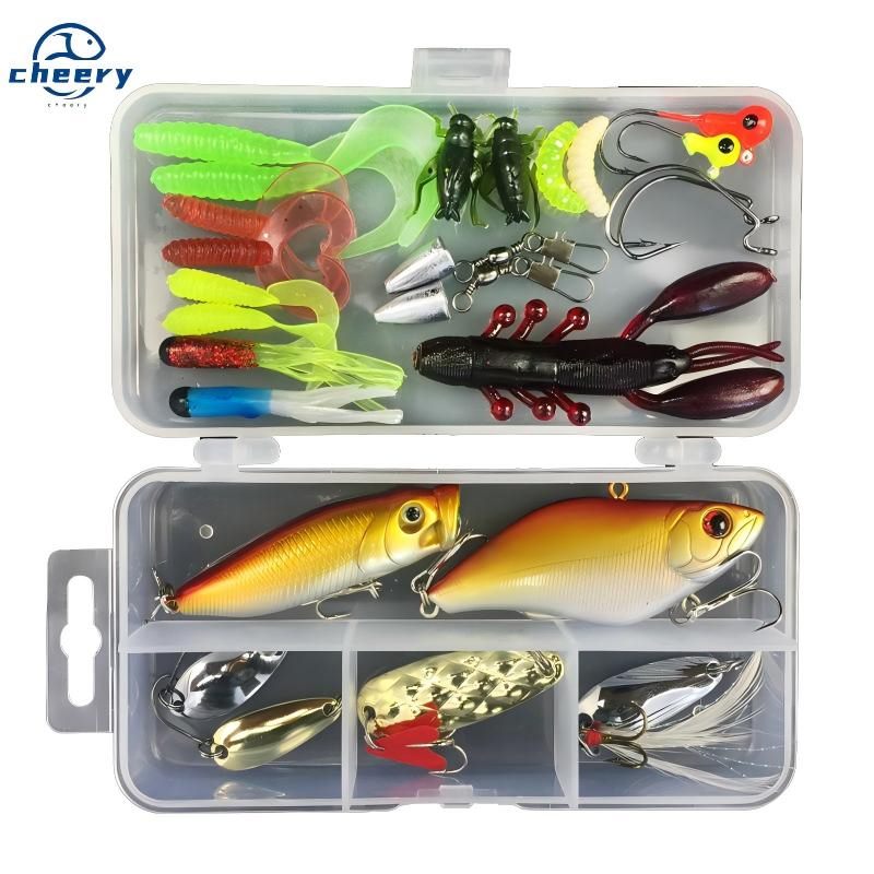 Cheery Wonderful Artificial Minnow Live Bait Fishing Lure Set Metal Float for Pike Saltwat