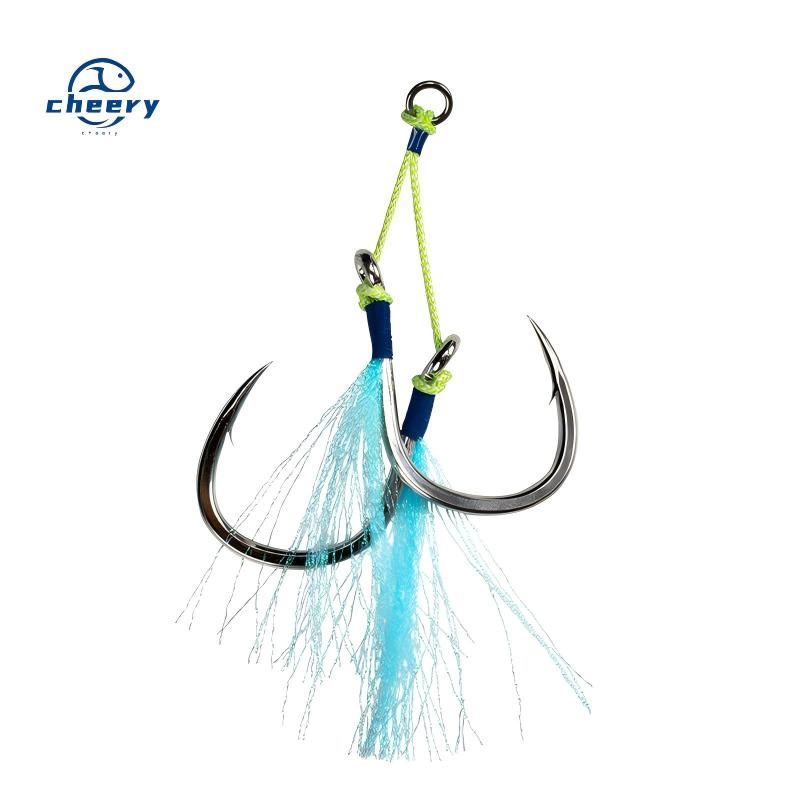 Cheery Super Strong Stainless Steel Jigging Assist Hook for Fly & Trolling Fishing Deep Se