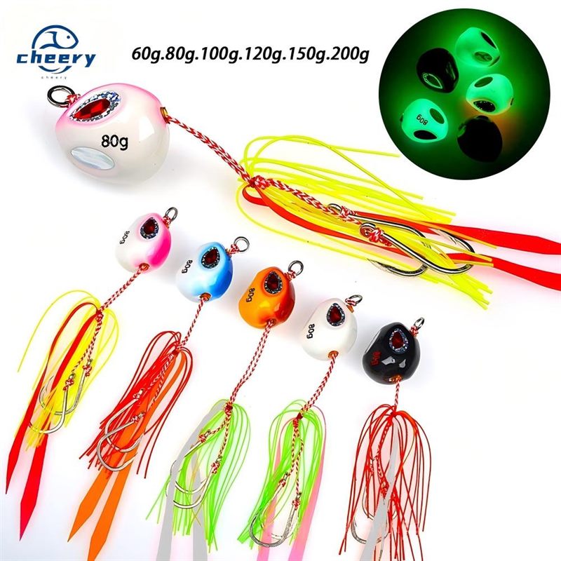 Cheery Alien Yan Yue 60200g Glow-in-the-Dark Lure Jig-Head Lead Bait for Zander Salmon Sal