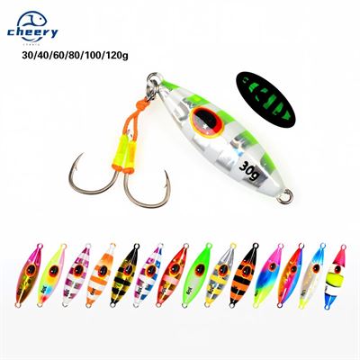 Cheery Deep Sea Slow Pitch Jig 20-120g Slow Sinking Baitcasting Jig Lure Offshore Sea Fish