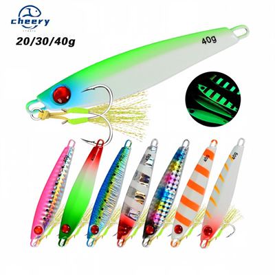 Cheery Multi-color Artificial Hard Bait Red Eyes Small Metal Jig Pike Bass 20g/30g/40g wit