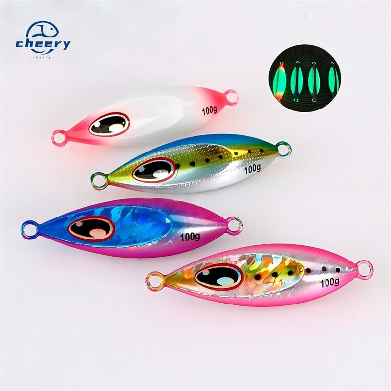 Cheery Artificial Hard Bait Slow-sinking Water-Drop Metal Jig 40-100g Drifts Wobbles UV-Gl