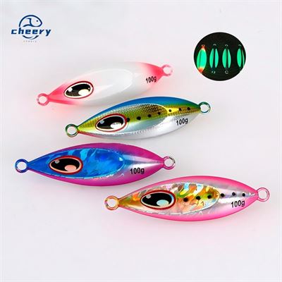 Cheery Artificial Hard Bait Slow-sinking Water-Drop Metal Jig 40-100g Drifts Wobbles UV-Gl