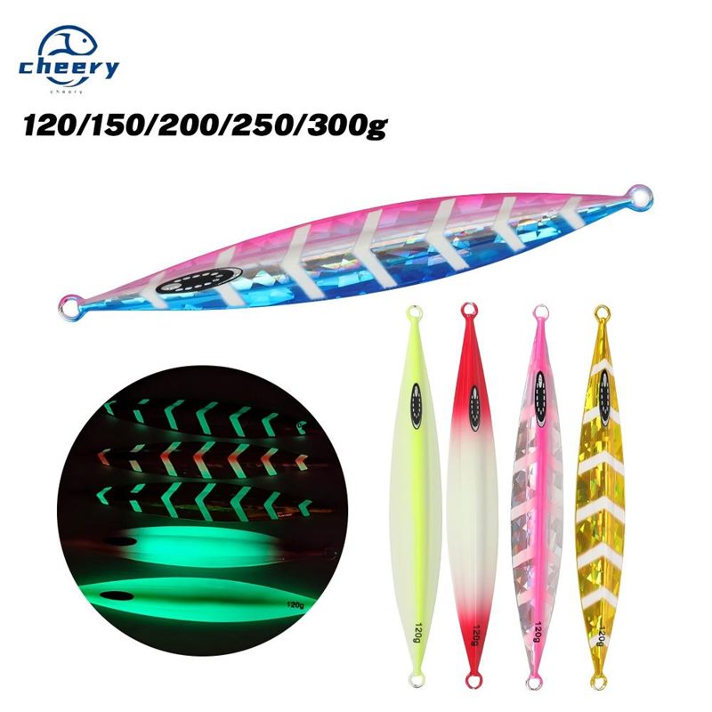 Cheery Slow-Jigging Metal Lure Artificial Hard Bait 100g Sea Boat Fishing Luminous for Mac