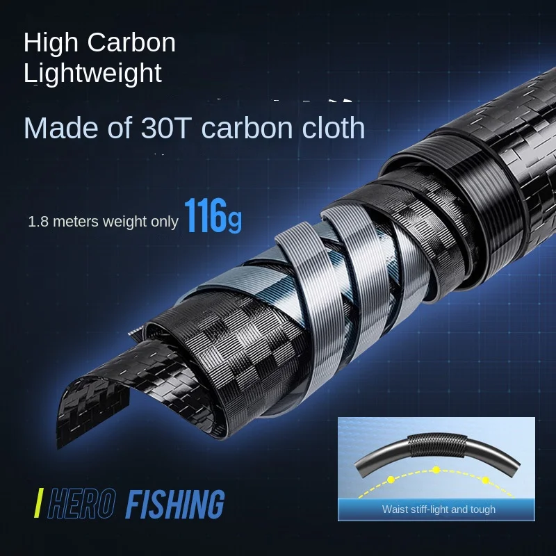 Multi section Telescopic 5 Section Ultra Carbon Lure Rod - view 3