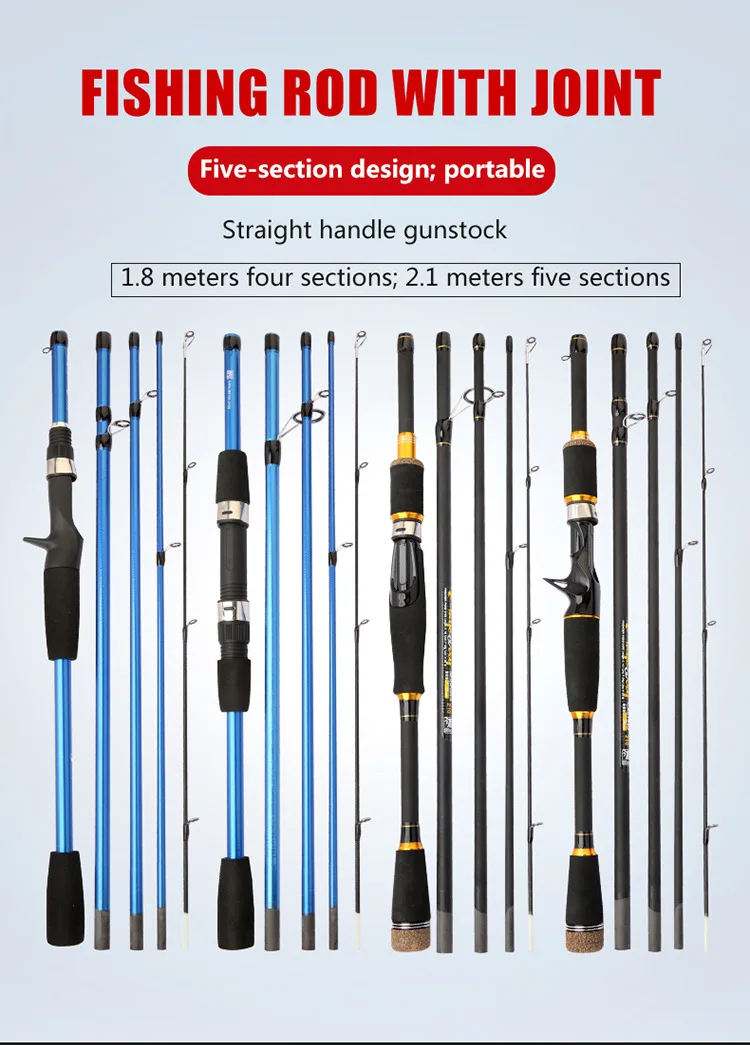 CHEERY New Multi Section Adjustable Carp Glass steel Lure Rod - view 7