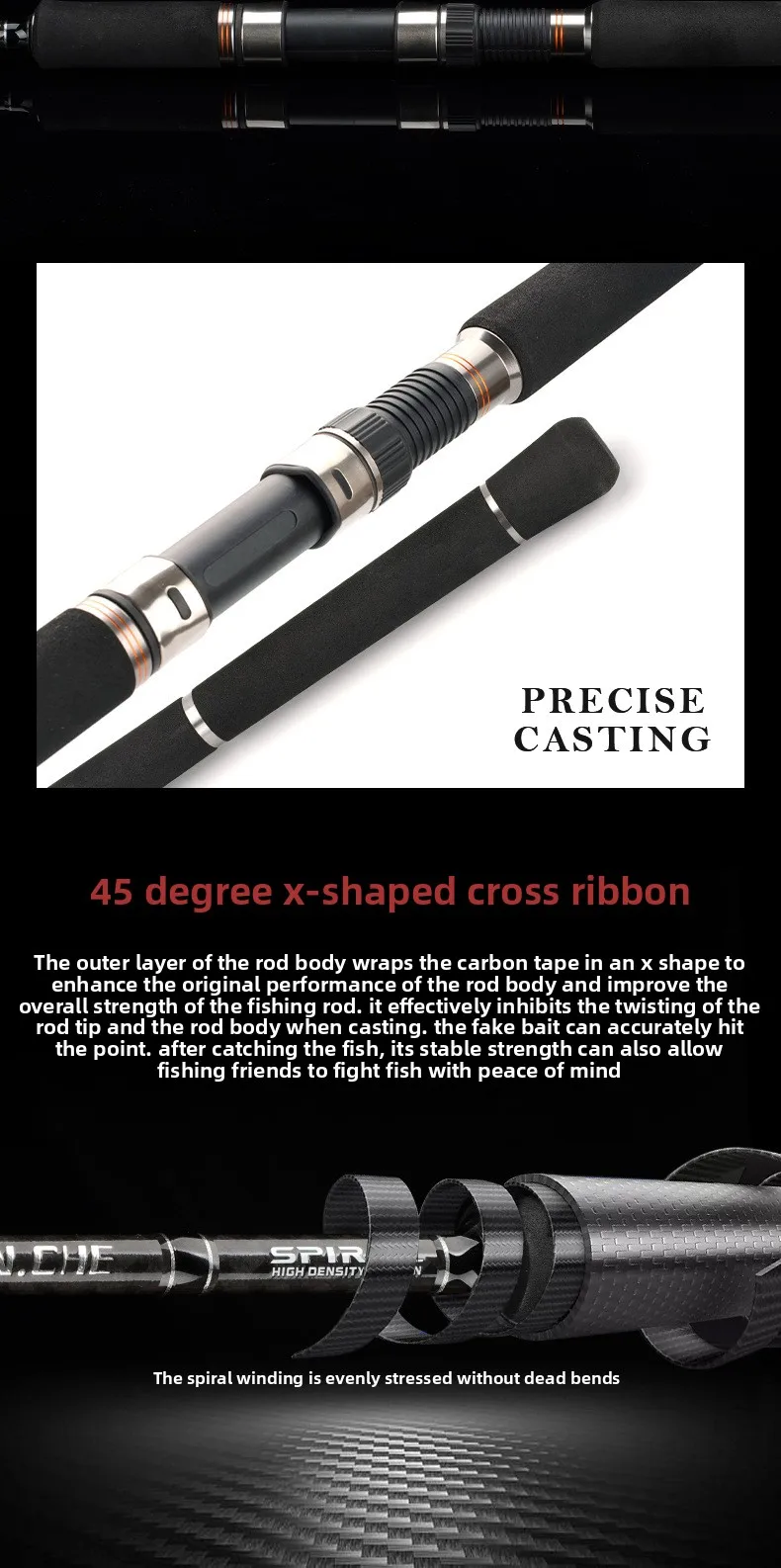 CHEERY Carbon Fiber Spinning casting Carp Carbon Lure Rod - view 10