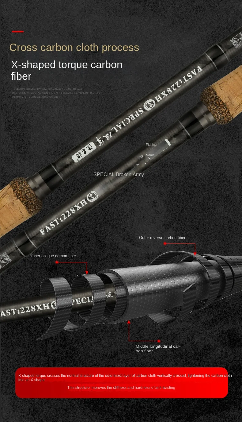 Lei Qiang Rod Black Luya Fishing Carbon Luya Rod - view 12