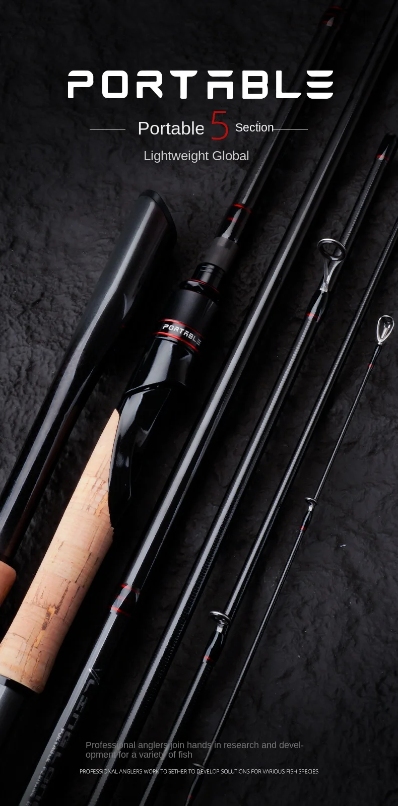 Carbon Universal Luya Five Section Portable Carbon Fishing Rod - view 7