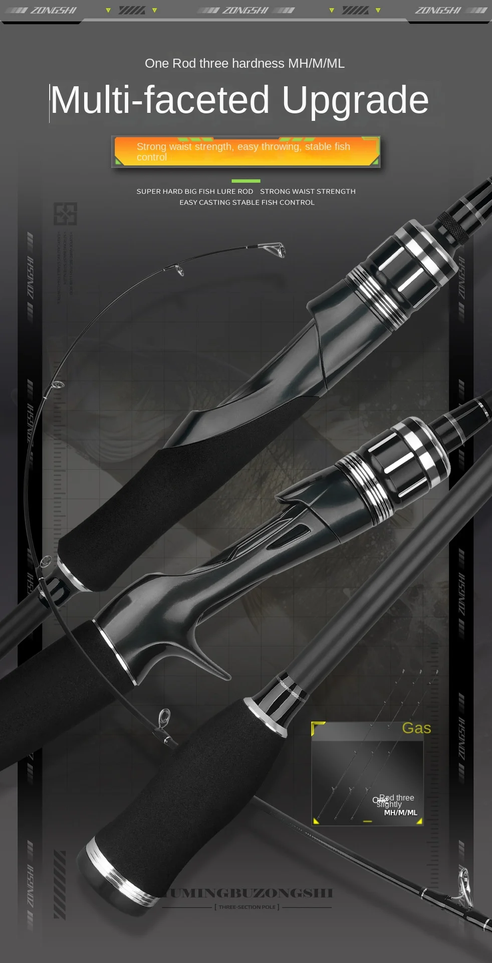 CHEERY Carbon Luya Rod Three Piece Carbon Lure Rod - view 6