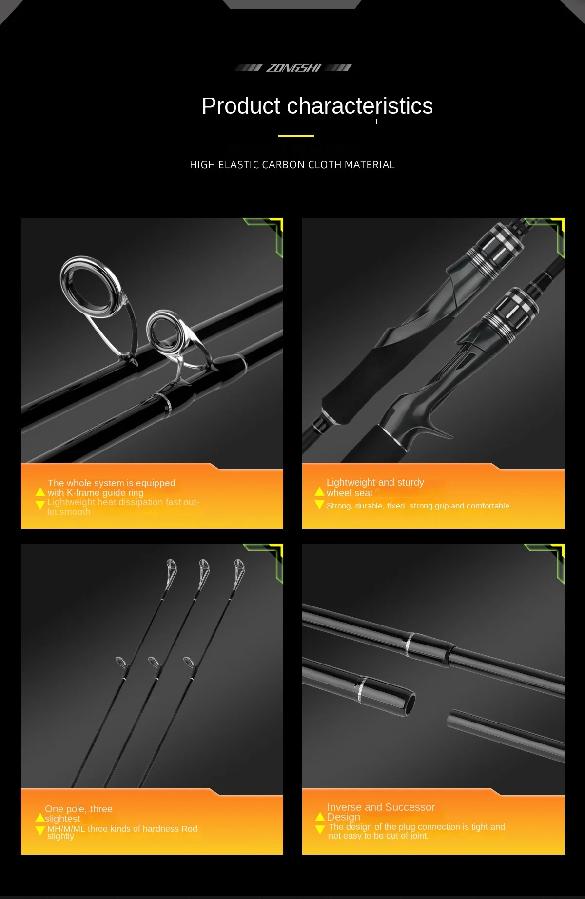 CHEERY Carbon Luya Rod Three Piece Carbon Lure Rod - view 7