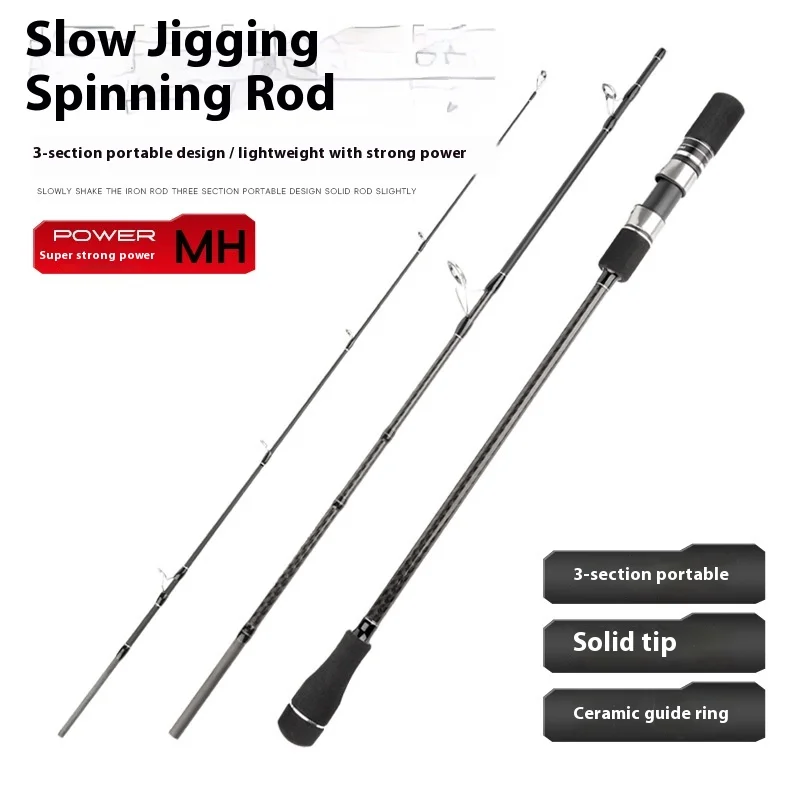 Cheery Three Section Portable Plate Fishing Carbon Lure Rod - view 3