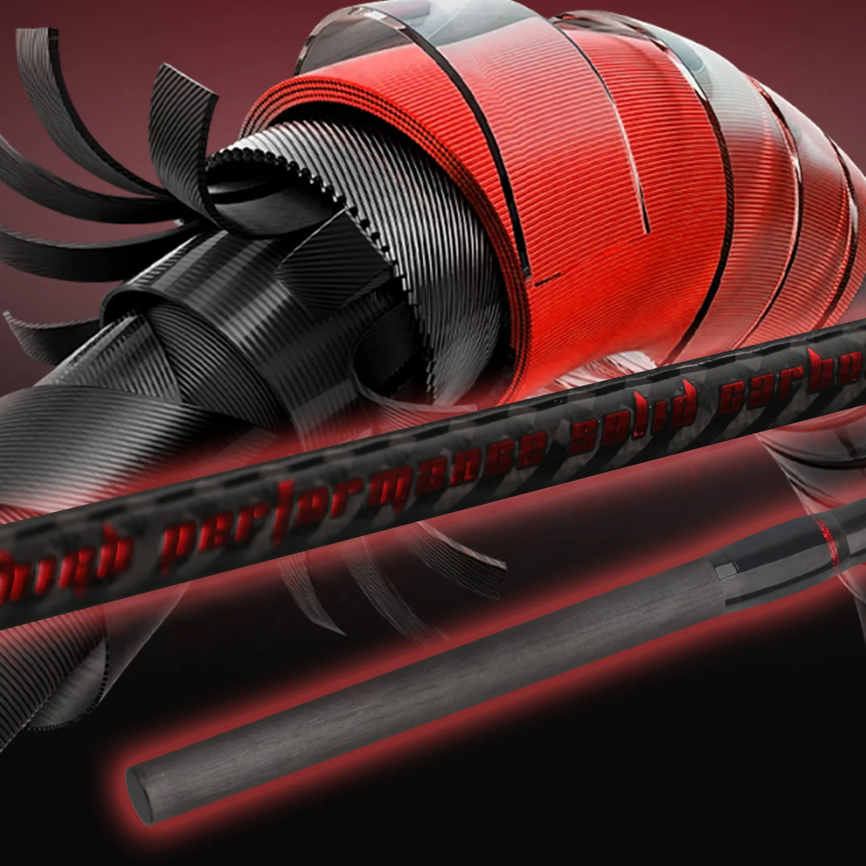 Cheery New Solid Slow Roll Carbon Carbon Luya Rod - view 4