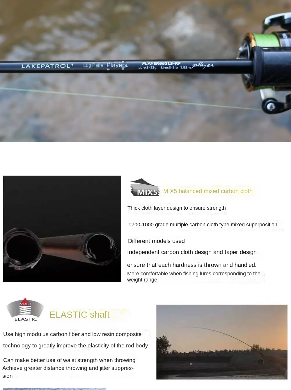 Cheery New Full Fuji Universal Long Carbon Lure Rod - view 10