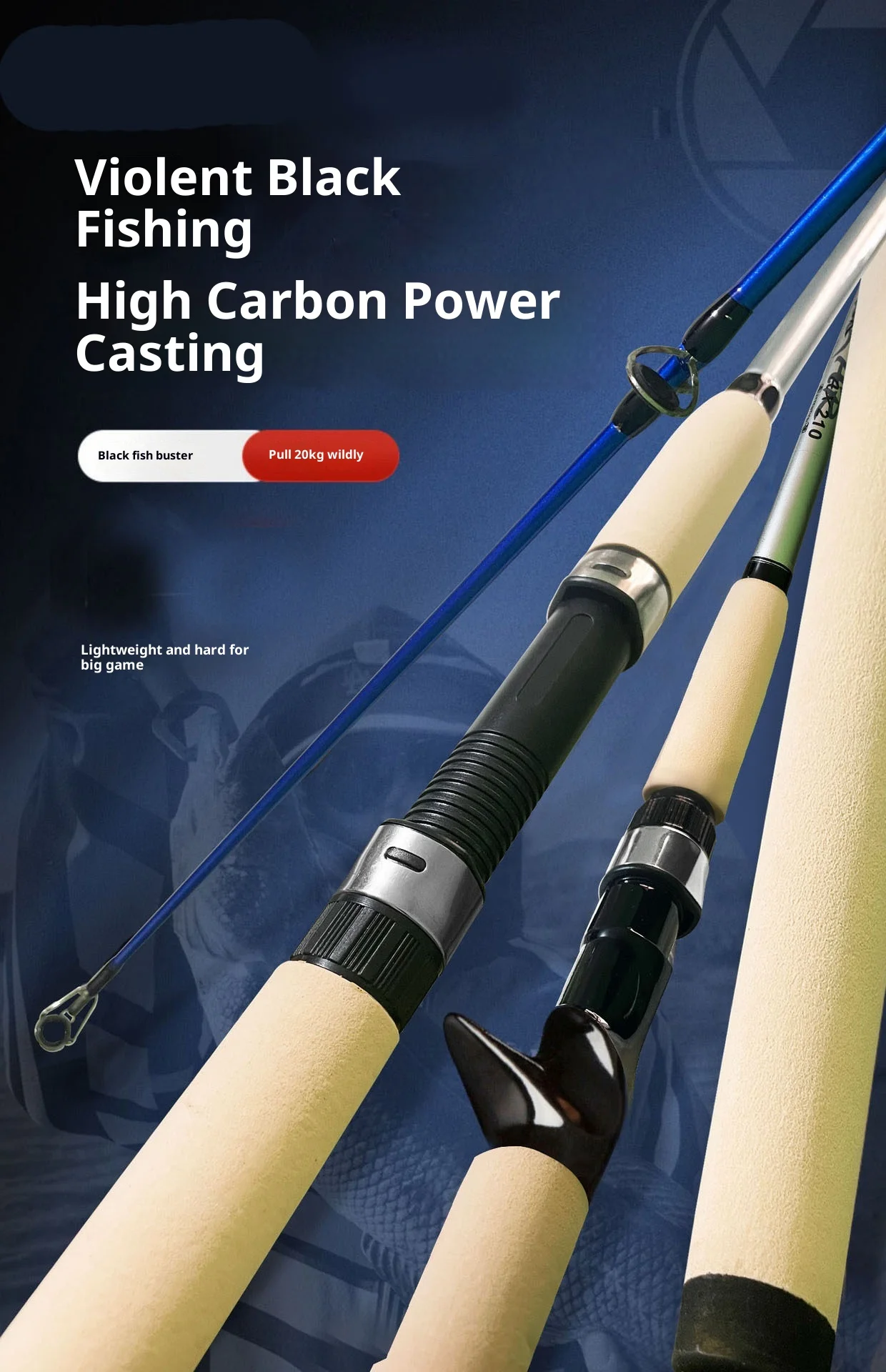Cheery High Carbon Fiber FAST Action Various Lure Rod - view 6