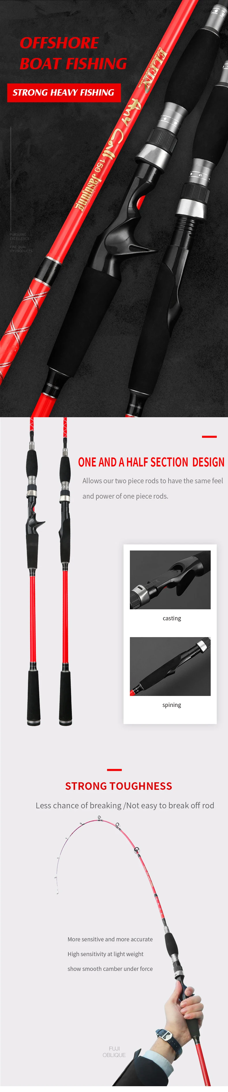 Casting Slow Pitch Jigging Rod Pesca Carbon Various - view 8