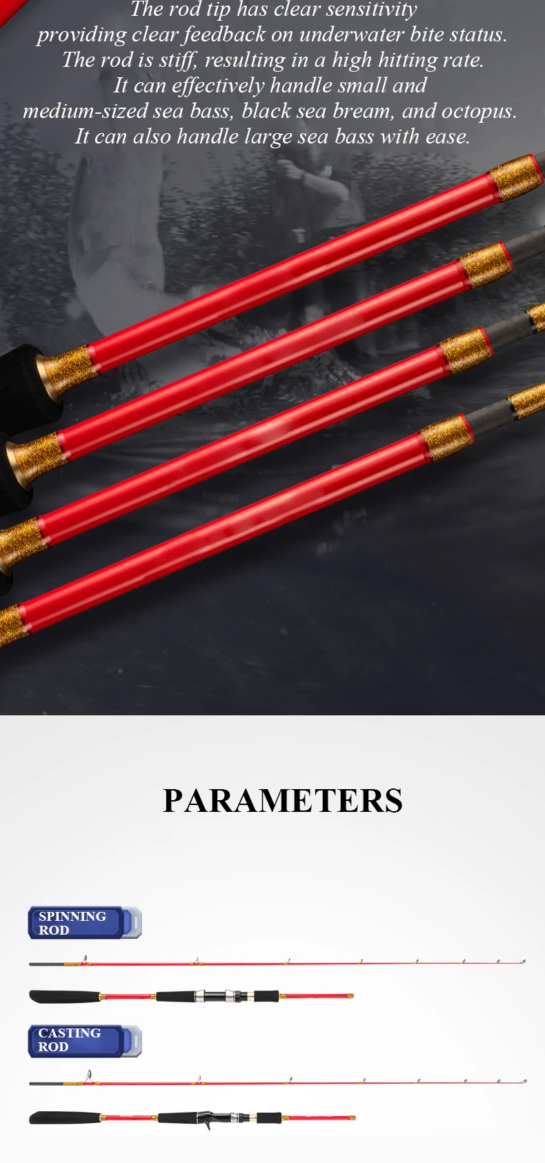 CHEERY Red FUJI Rings 1 55m Carbon Fiber Boat / Raft Rod - view 8