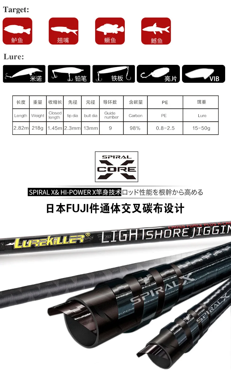 Lurekiller Ultralight High Carbon Jig Fishing Carbon Boat / Raft Rod - view 10