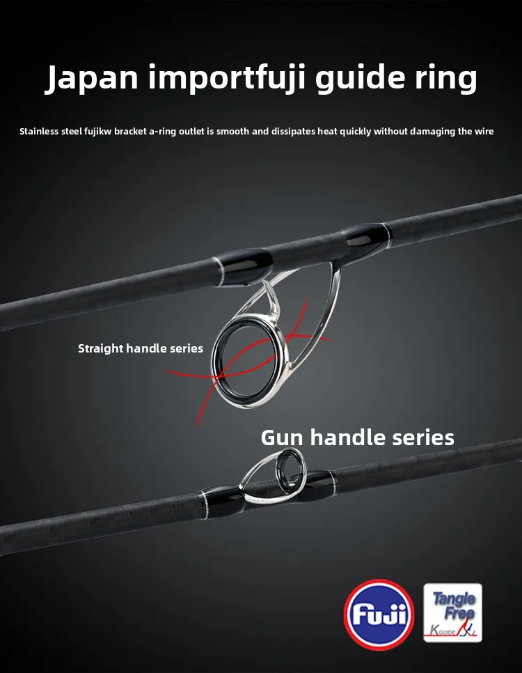 CHEERY Japan Fuji Full Parts Black Carbon Lure Rod - view 12