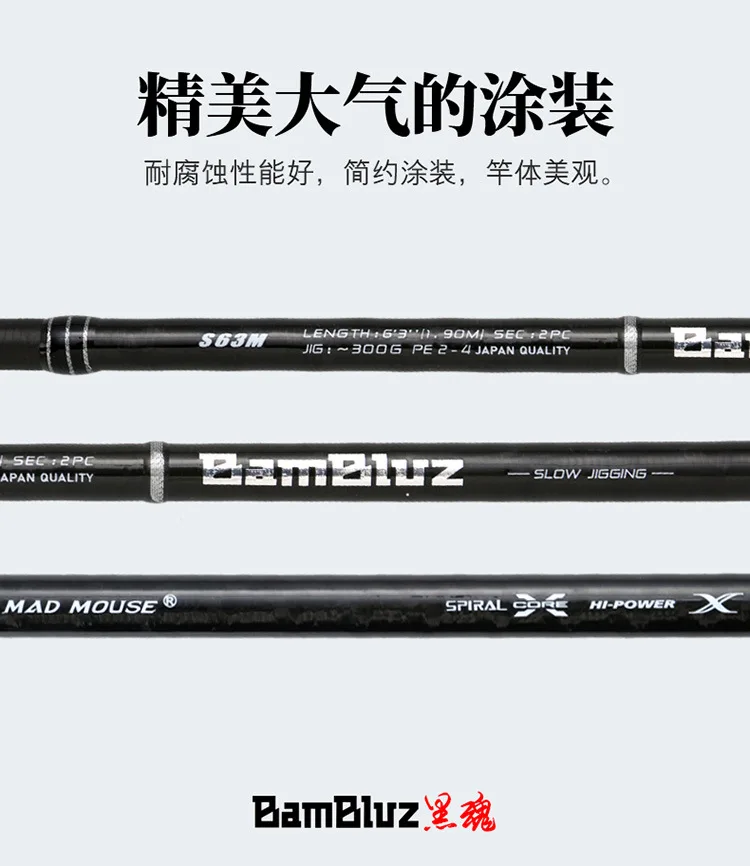 CHEERY Japan Fuji Full Parts Black Carbon Lure Rod - view 17