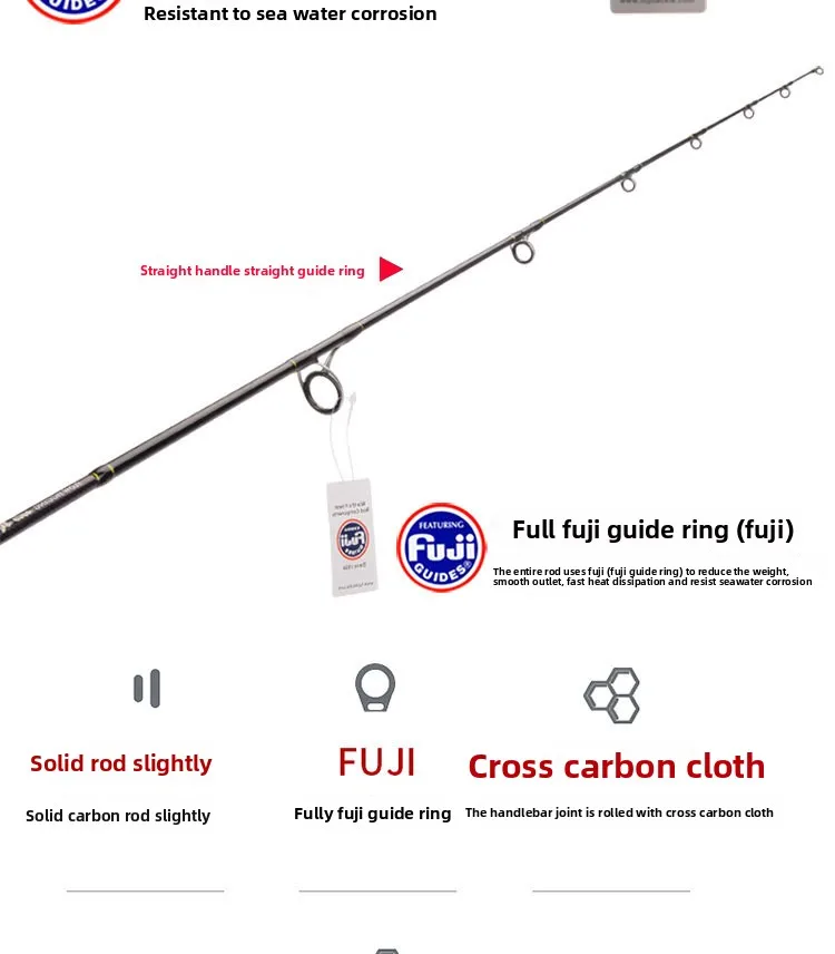 Solid Carbon Fiber Slow Jigging Sea Carbon Lure Rod - view 12