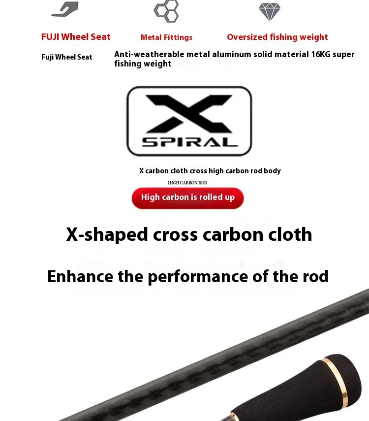 Solid Carbon Fiber Slow Jigging Sea Carbon Lure Rod - view 13