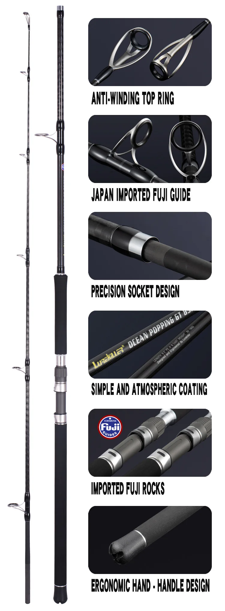 CHEERY Lurekiller FUJI Parts Deep Sea Carbon Competition Rod - view 9
