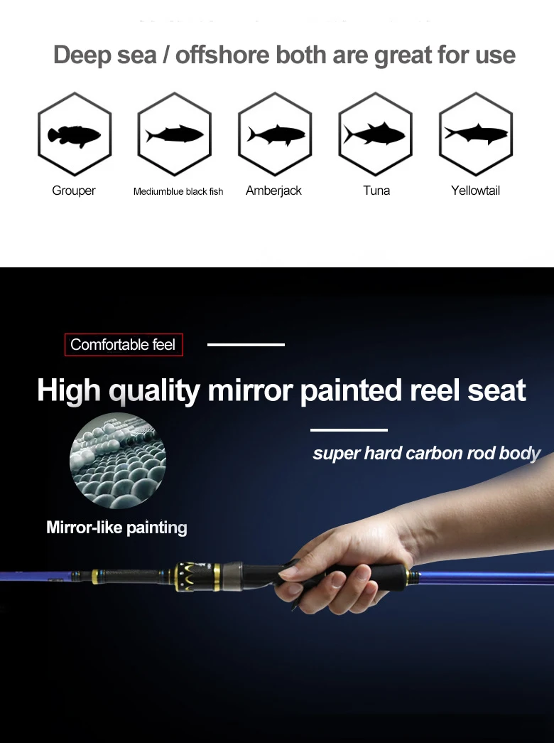 Factory Direct Sale Carbon Fiber Saltwater Carbon Boat / Raft Rod - view 7