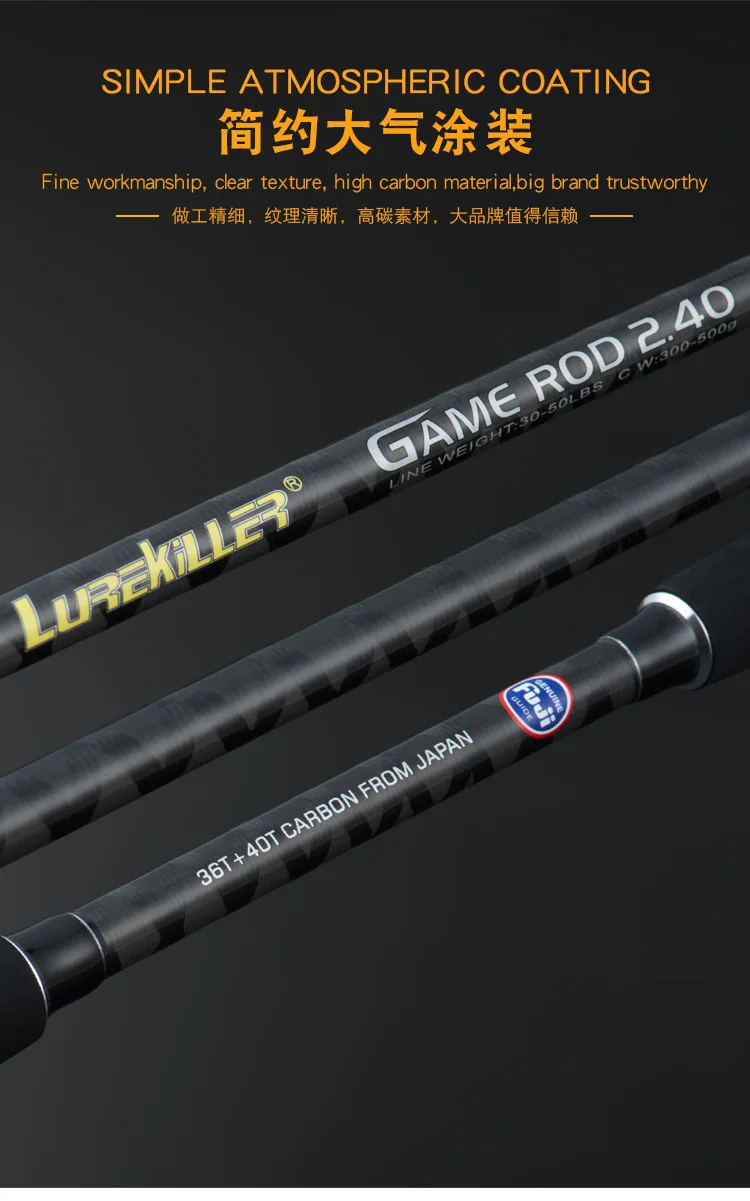 Lurekiller FUJI Parts 2 Section Deep Carbon Competition Rod - view 11