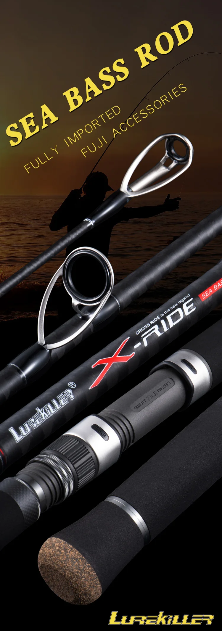 Lurekiller FUJI Parts 3 Section Sea Carbon Competition Rod - view 7