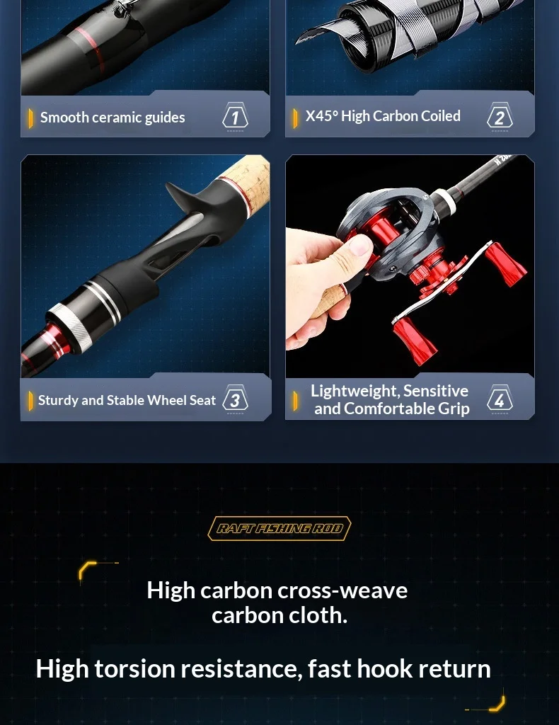Carbon XXH Light Hard Weight Thunderbolt Carbon Fishing Rod - view 12