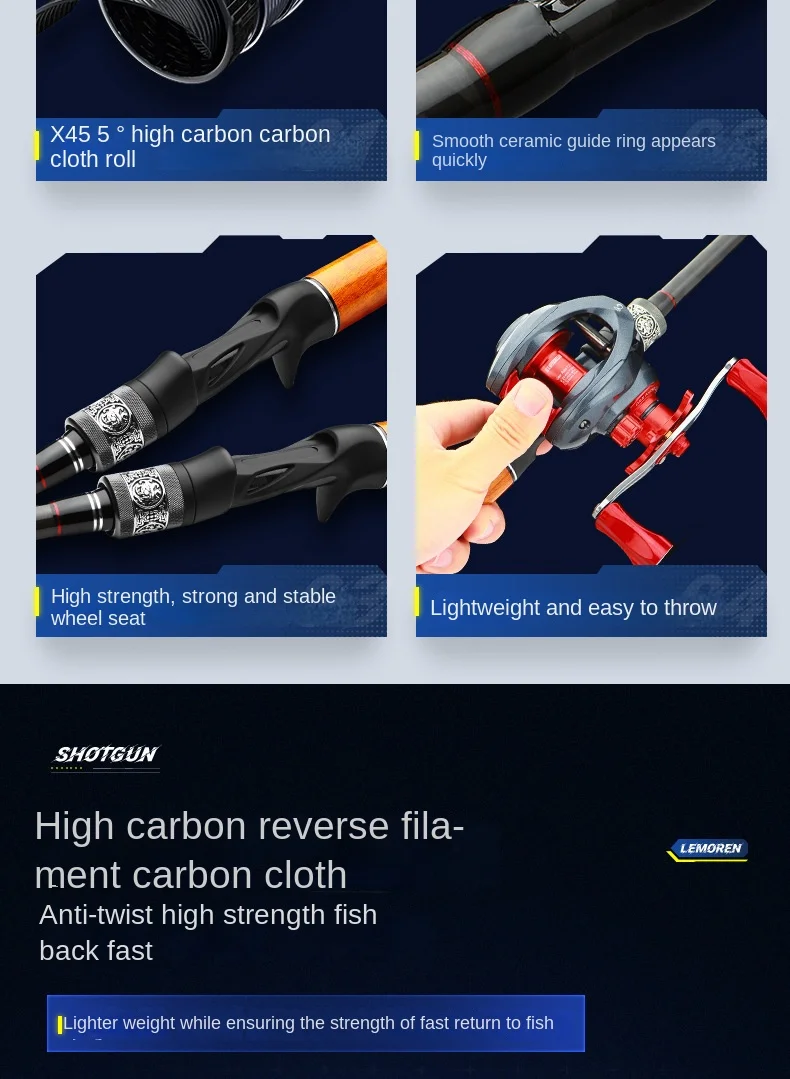 Ultra light Hard Carbon Heavy lightning Carbon fishing rod - view 9
