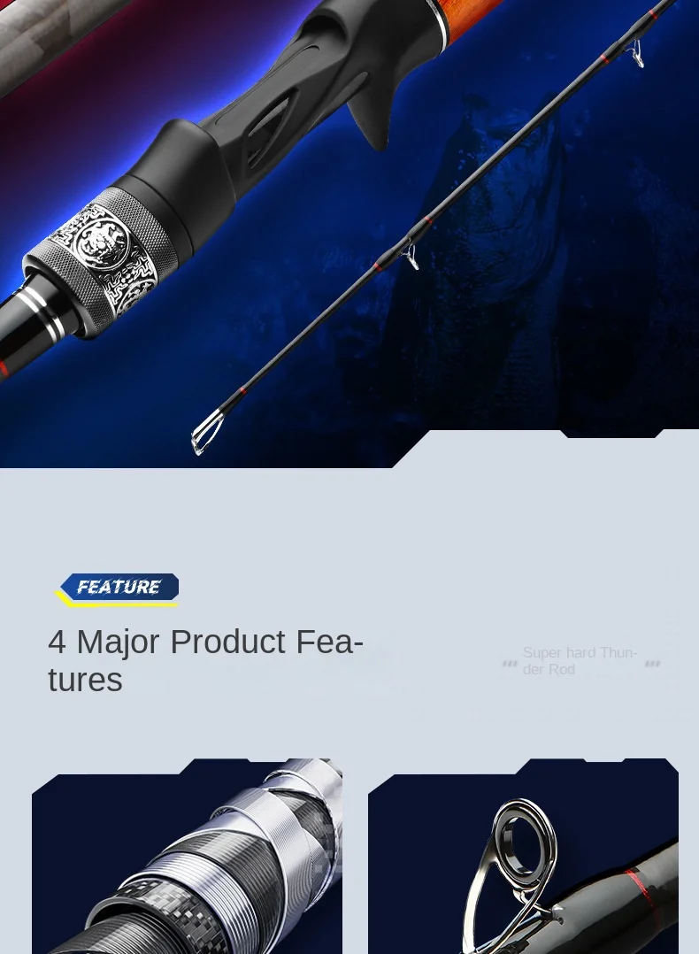 Ultra light Hard Carbon Heavy lightning Carbon fishing rod - view 18