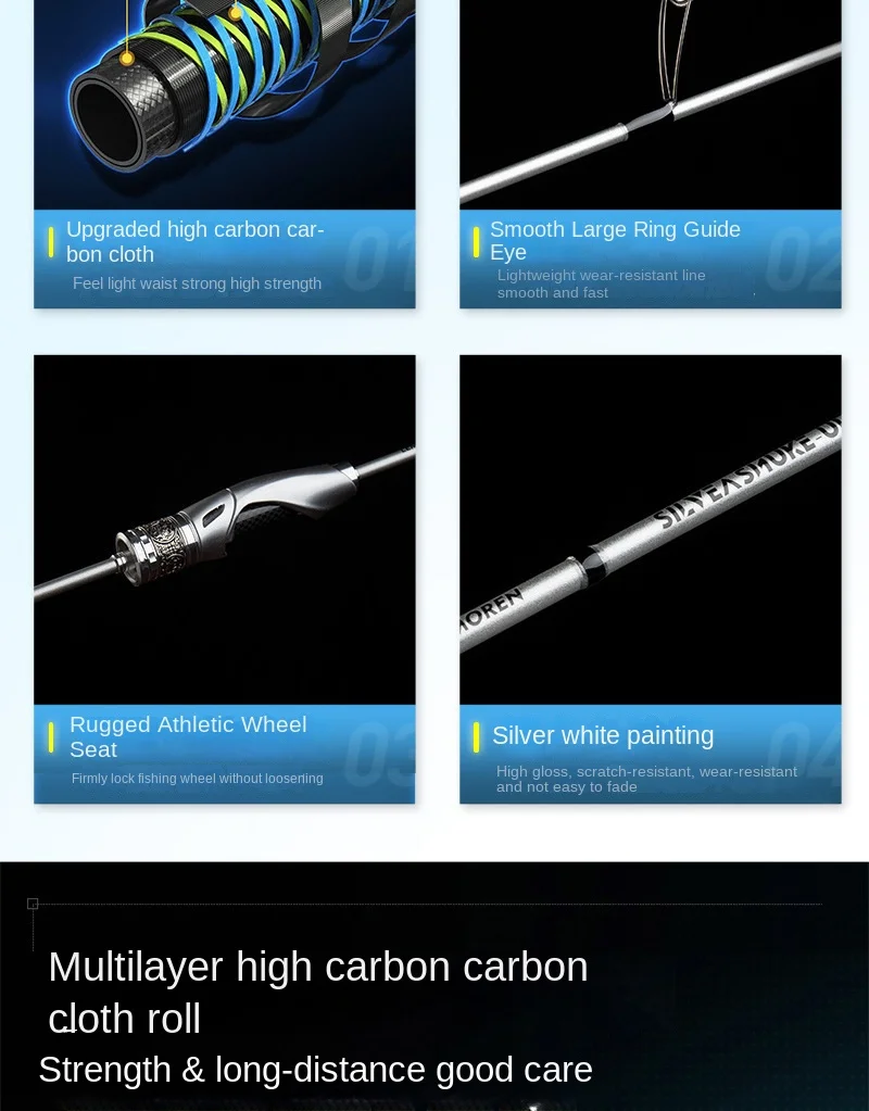 Silver Snake Micro Carbon Horse Mouth Carbon Fishing Rod - view 14