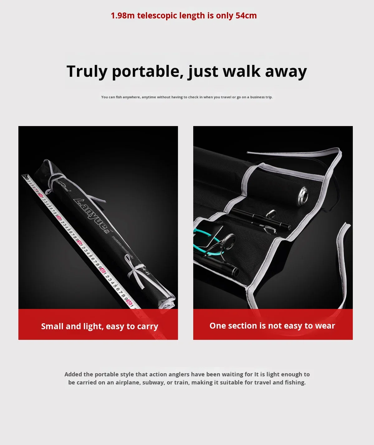 Multi Section Portable Carbon Fishing Rod Carbon Lure Rod - view 8